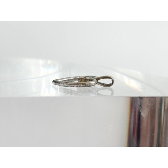 Heart Shaped CZ Accented Tiny Sterling Silver 925 Vintage Pendant | Charm - Picture 6 of 12